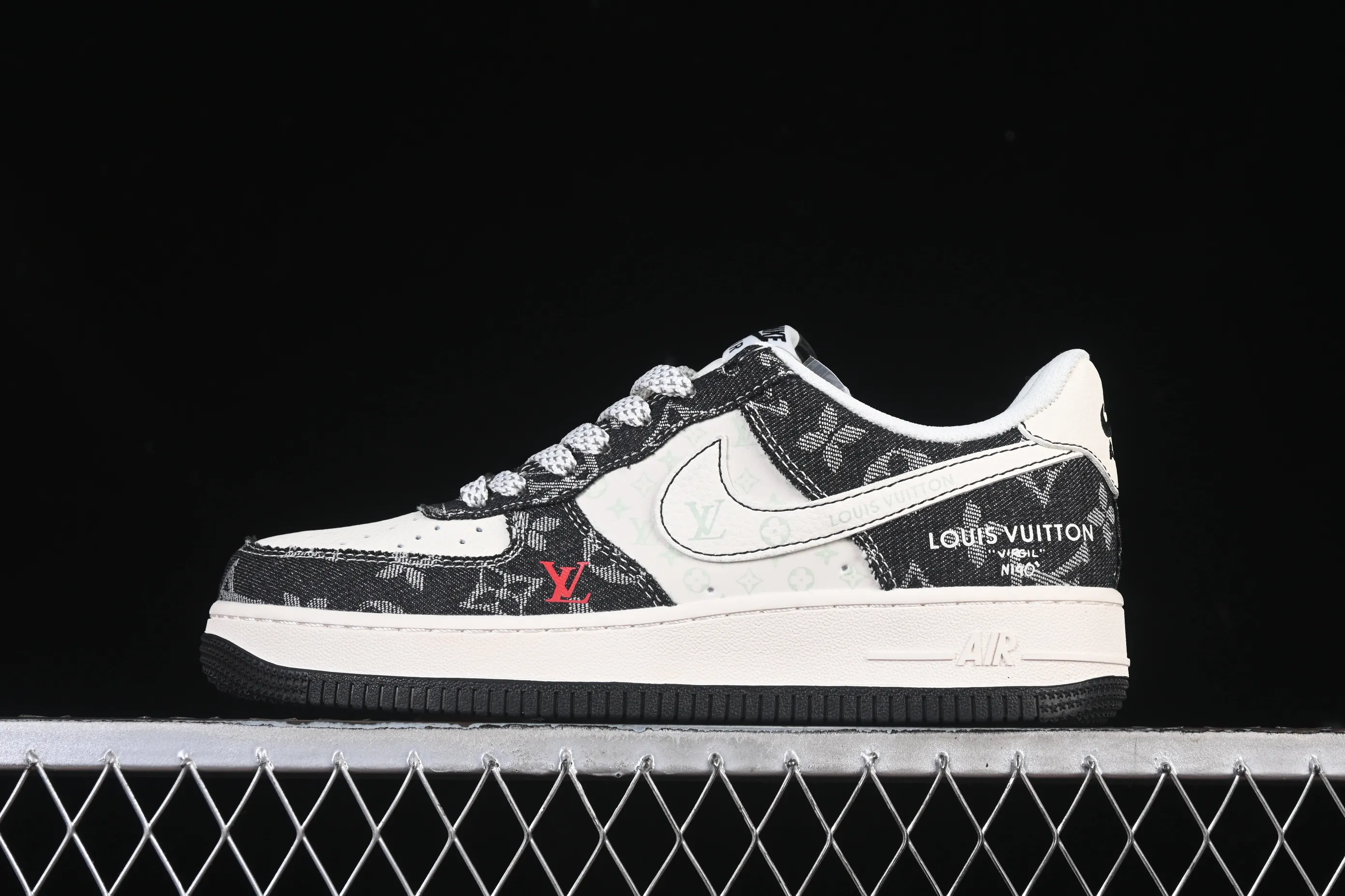 All categories Nk Air Force 1 Air Force series Nk Air Force 1 Low Air Force low-top Nike Air Force 1'07 Low LV co-branded denim beige and black stitching Air Force 1 low-top casual sneakers MZ9588-815